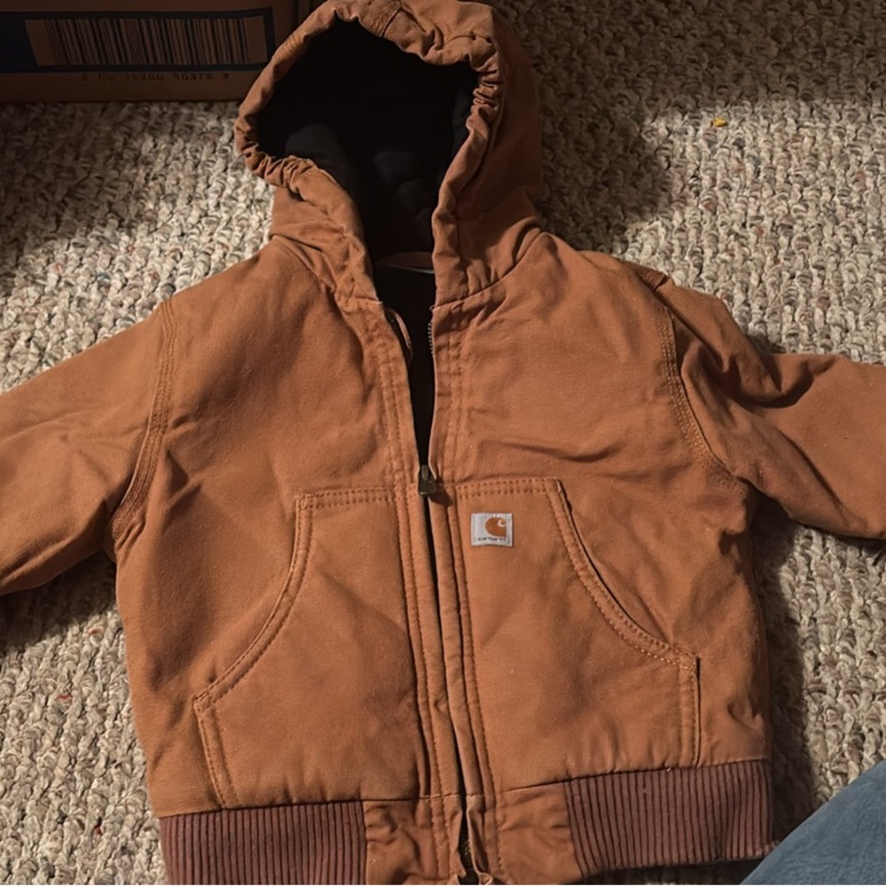 Carhartt Kids Tan Hooded Puffer Jacket